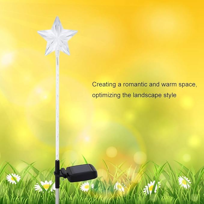 Solar - Sun Moon Star Solar Stake Lights, Outdoor Waterproof, Yard Patio Pathway Decoration (Star)