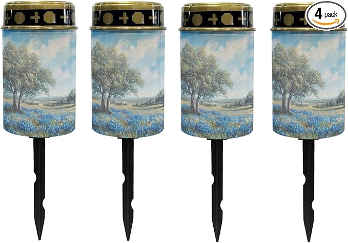 Blue Floral Solar Lights Outdoor Solar Garden Lights Pretty Stake Lights Pathway Decorative for Yard Patio Driveway Landscape Lighting Outdoor Lantern Wall Light Auto On/Off
