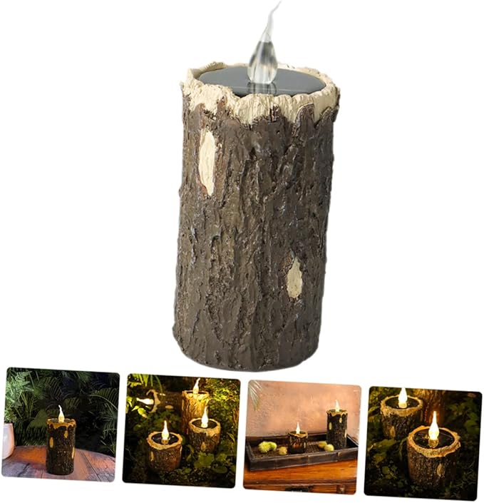 Sosoport Solar Stump Lamp Durable Landscape Light for Garden Easy Installation Solar Pathway Light Decorative Outdoor Lighting for Patio Diameter Height