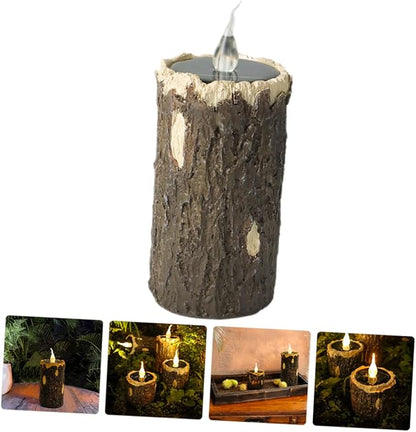 Sosoport Solar Stump Lamp Durable Landscape Light for Garden Easy Installation Solar Pathway Light Decorative Outdoor Lighting for Patio Diameter Height