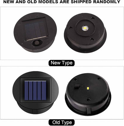 Solar Lights 2 Pack Solar Lights Replacement Top with LED Bulbs DIY Solar Panel Lantern Lid Lights Replaceme Yard Pathway Driveway Walkway Wall