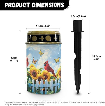 Butterfly Solar Lights Outdoor Waterproof Walkway Cardinal Sunflower Solar Lights for Outside Decorations in Memory of Loved Ones