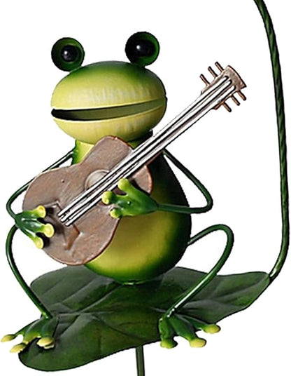 jojomis Solar Garden Light Waterproof LED Lamp Patio Yard Lighting,Frog with Guitar,16x9CM
