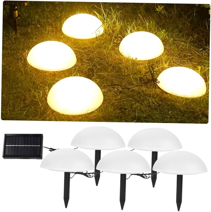 NUOBESTY Garden Decor Solar Pathway Light Easy to Move Solar Lawn Lamp No Tools Required Hemisphere Shape