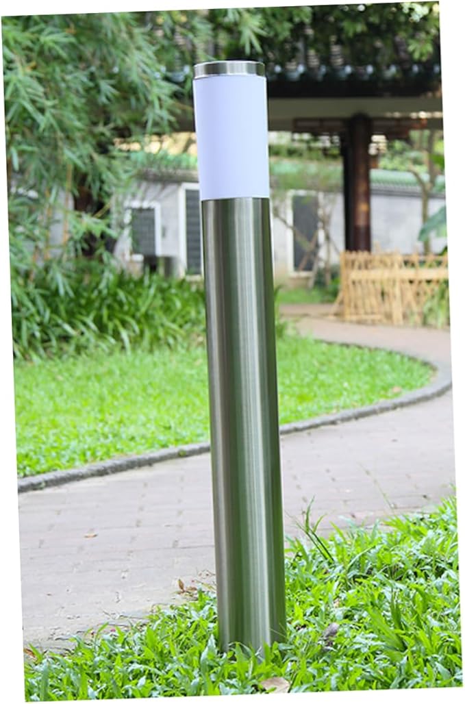 POPETPOP 4pcs Stainless Steel Solar Garden Lights Outdoor Lawn Lamp Solar Powered Landscape Lighting Easy Install for Patio Pathway