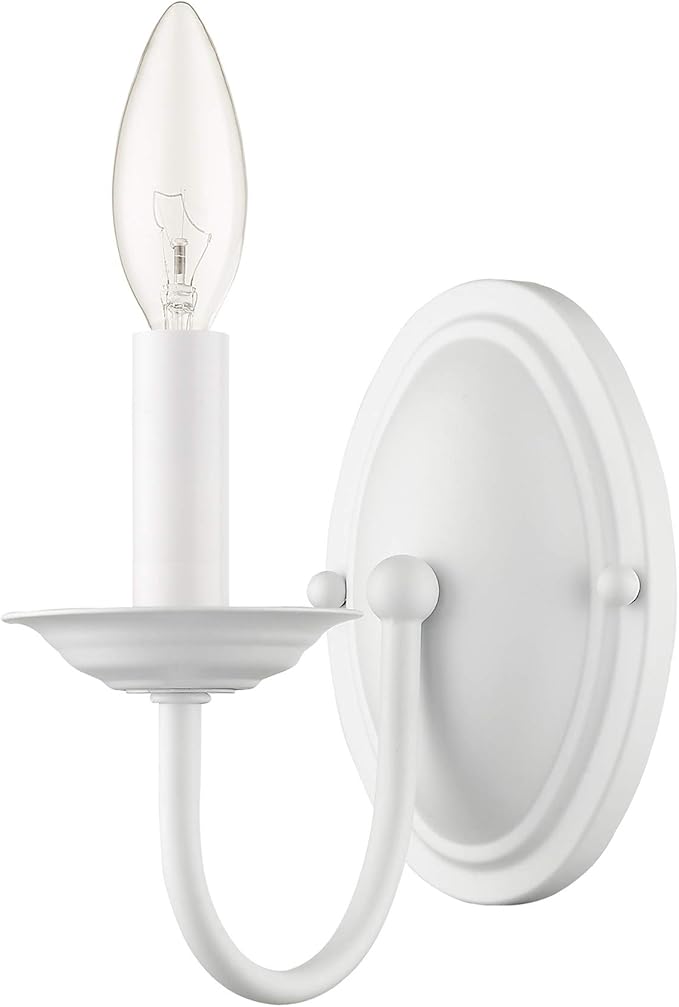 Livex Lighting 4151-03 Williamsburg 1-Light Wall Sconce, White