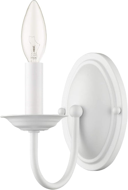Livex Lighting 4151-03 Williamsburg 1-Light Wall Sconce, White
