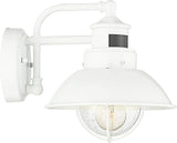 John Timberland Oberlin Rustic Industrial Farmhouse Outdoor Barn Light Fixture White Dusk to Dawn Motion Sensor 9" | Lumora