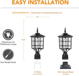 Kemeco ST4224Q-A Solar Post Light Outdoor, Landscape Led Squared Frame Fixture with 3" Pier Mount Base for Garden | Lumora