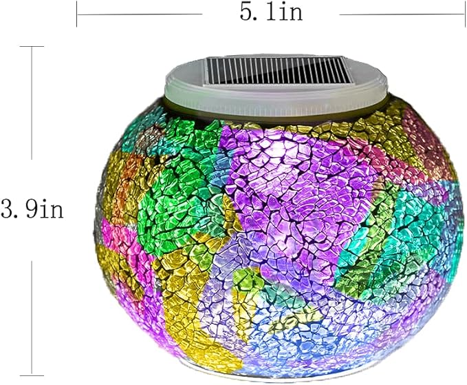 Aukora Color Changing Solar Powered Glass Ball Garden Lights, Solar Lantern Outdoor Table Lights Waterproof Led | Lumora