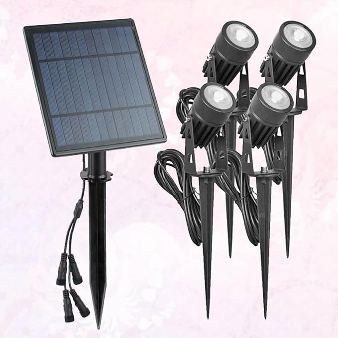 BESPORTBLE Solar Lawn Lights Outdoor Waterproof LED Garden Path Lights 6w Warm White 3000k Solar Ground Plug Lighting for Landscape and Patio Decor