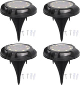 Solar Ground Lights 4 Sets 5W Colorful Gradient Side Glowing Waterproof IP65 Outdoor Garden Lamps - Automatic | Lumora