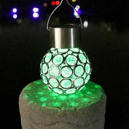 ansu Solar Light LED Lantern Outdoor Waterproof Hollow Small Light Chandelier Path Light (Multi-Color)