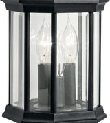 Kichler Chesapeake 14.75" 3 Light Outdoor Wall Light with Clear Beveled Glass in Black | Lumora