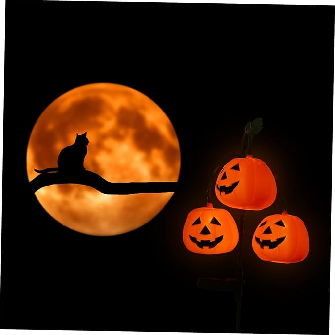 POPETPOP Halloween Solar Pumpkin Light Outdoor Decorative Lantern Solar Garden Path Lights Fall Decor Landscape Lamp | Lumora