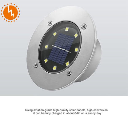 plplaaoo Solar In-Ground Lights for Garden Pathway, Outdoor Recessed LED Lamp, Waterproof Solar Underground Light, White Light, IP65 Rated, 8H Lighting,Energy Efficient Landscape Lamp for Yard,Patio