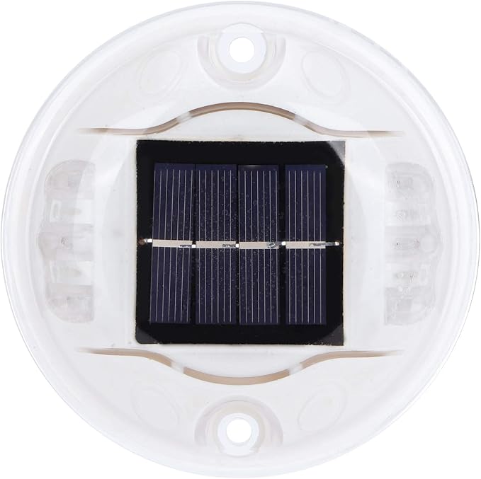 Round LED Solar Driveway Lights, IP68 Waterproof Solar Pathway Markers, 12.3cm Solar Deck Lights with Auto On/Off - Bright Solar Powered Induction Lamps for Garden, Driveway &