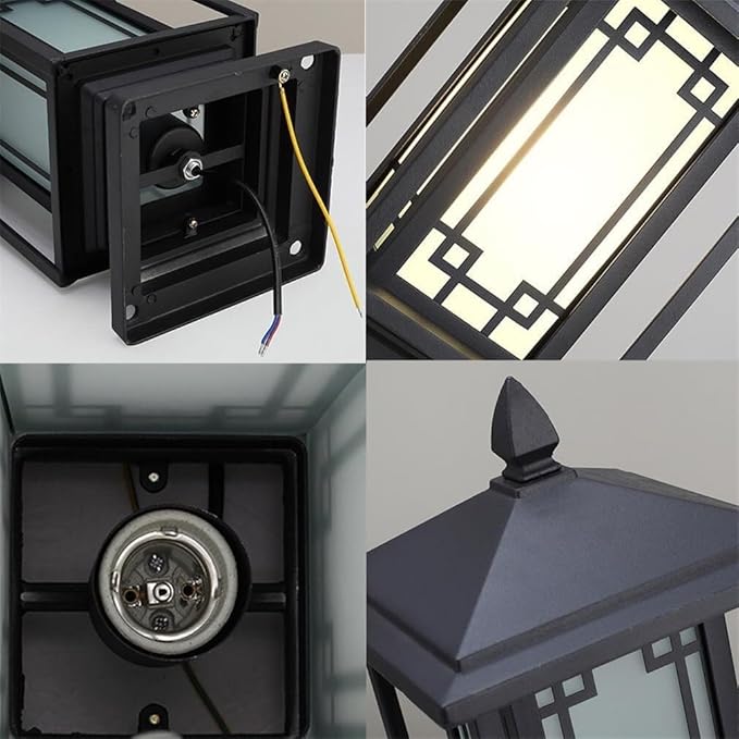 New Chinese Style Rural Villa Gate Super Bright Pillar Lights, American Black Post Light Outdoor Landscape Column | Lumora