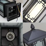 New Chinese Style Rural Villa Gate Super Bright Pillar Lights, American Black Post Light Outdoor Landscape Column | Lumora