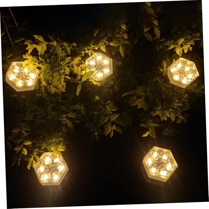 Solar Powered Ground Buried Lamp Outdoor Decorative Light Led Ice Cube Lights Landscape | Lumora