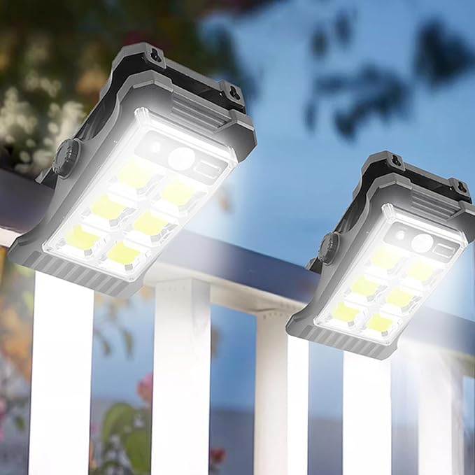 Solar Clip on Motion Sensor Light, High Brightness Led Outdoor Lamp with Efficient Solar Charging for Camping Tent, Pathway, Patio, Garden