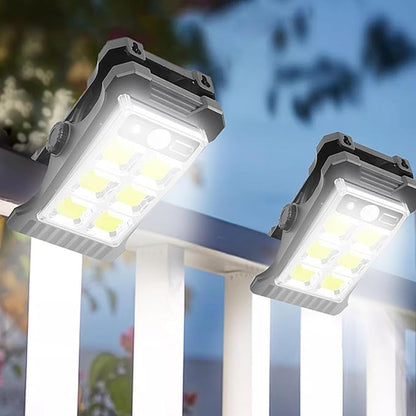 Solar Clip on Motion Sensor Light, High Brightness Led Outdoor Lamp with Efficient Solar Charging for Camping Tent, Pathway, Patio, Garden
