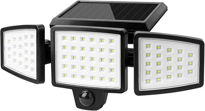 Lepro Bundle - Solar Flood Light 3 Adjustable Heads & 50 ft Outdoor String Lights 25 LED G40 Edison Bulbs String Lights