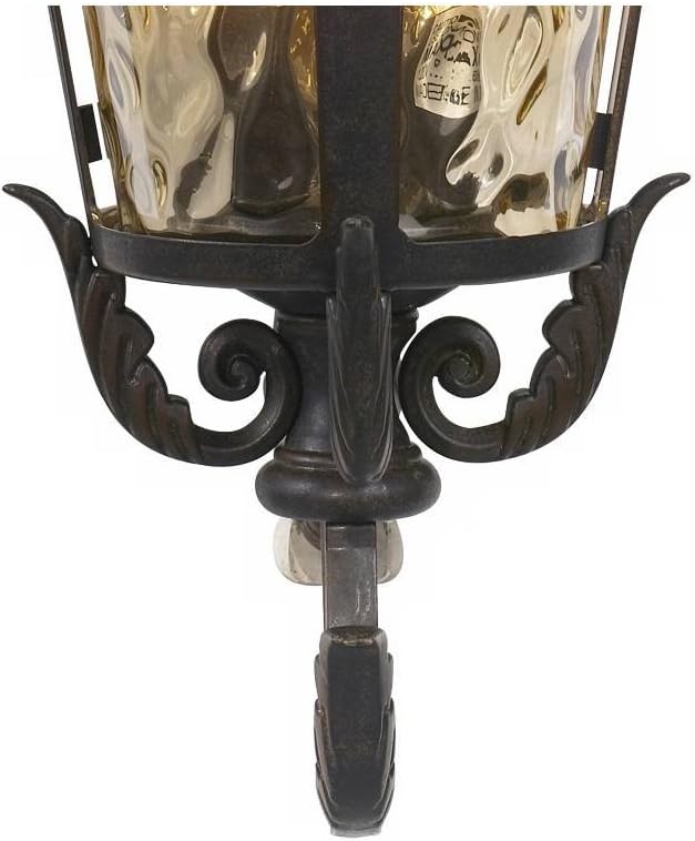 John Timberland Casa Marseille Rustic Industrial Outdoor Wall Light Fixture Warm Bronze Scroll 27 1/2" Hammered | Lumora
