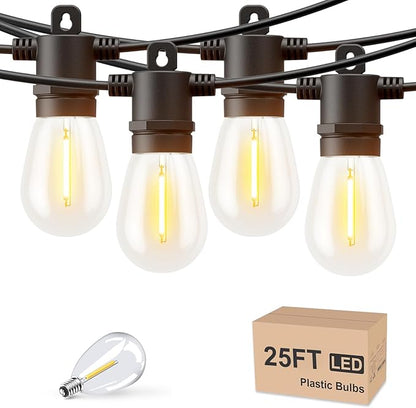 Svater Outdoor String Lights 50 FT + Patio Lights for Outside 25 FT