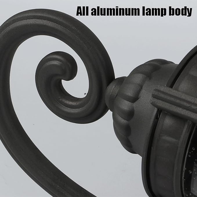 Modern Black Outdoor Wall Sconces,Retro Industrial Lights,Die- Alumiexpression Artistique M Villa Fence Door Pillar Lamp,with S Lampshade Garden Light Front Porch E26/27 Base