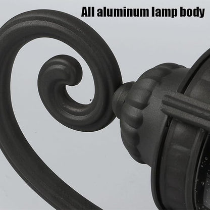 Modern Black Outdoor Wall Sconces,Retro Industrial Lights,Die- Alumiexpression Artistique M Villa Fence Door Pillar Lamp,with S Lampshade Garden Light Front Porch E26/27 Base