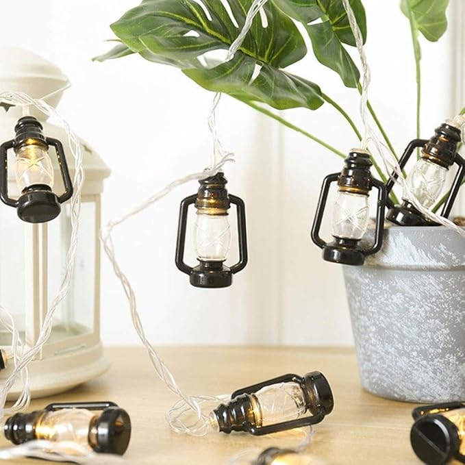 String Lights, LED Outdoor Indoor LED Kerosene Lamp Retro Horse Lantern Nostalgic Little Color Led Outdoor Lighted Holiday Displays Edison Bulb Hanging Lights Patio Christmas Bar Decoration Light
