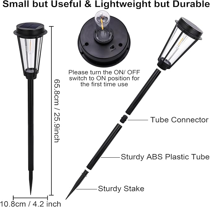 Solar Pathway Lights for Outdoor Garden - 2 Pack Waterproof Lighting to Brighten Your Path, Patio, Yard, and Walkway
