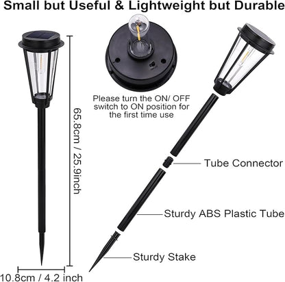 Solar Pathway Lights for Outdoor Garden - 2 Pack Waterproof Lighting to Brighten Your Path, Patio, Yard, and Walkway