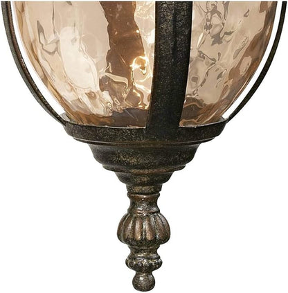 John Timberland Bellagio European Outdoor Carriage Light Fixture Bronze Metal 16 1/2" Hammered Glass Wall Sconce for Exterior House Porch Patio Outside Deck Garage Yard Front Door Garden Home