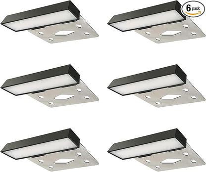 LUMENGY 3 inch 1w Super Slim LED Ambiance Hardscape Lights, 2700K Daylight, 5 Mounting Plates for Outdoor BBQ, Posts, Steps, Planters, Pavers & Walls, No Screws, Easy Installation Design V2 (6-Pack)