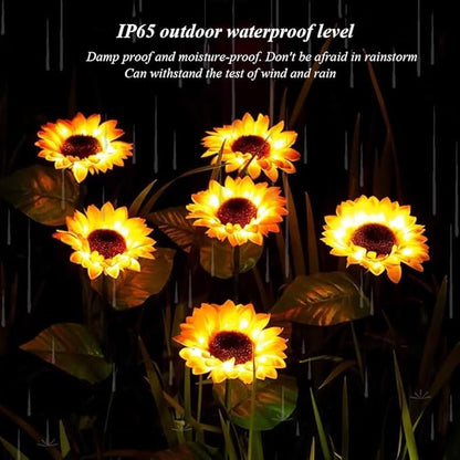 Sunflower Solar Garden Lights, Realistic LED Sunflower Lights Beautiful Solar Waterproof Landscape Decoration Lighting Flower Lights For Pathway Patio Yard Deck Walkway ( Color : Yellow , Size : 5PCS