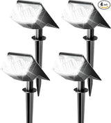 Anordsem Solar Spot Lights Outdoor: 1000mAh+ABS Waterproof Case 4 Pack - 2 White Light Modes for Yard Garden Path | Lumora