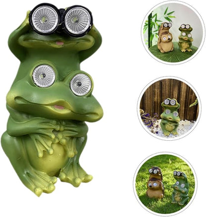 PAREKS Solar Light Crafts Decor Solar Pathway Lights Garden Resin Ornament Driveway Lights Resin Craft Ornament Yard Lights Frog Ornaments Garden Light Night Light Synthetic Resin outdoor/1142