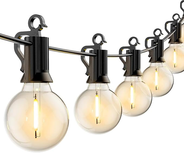 LED G40 Outdoor String Lights Patio Lights 109FT with 104 LED Shatterproof Bulbs, Weatherproof Commercial Hanging | Lumora