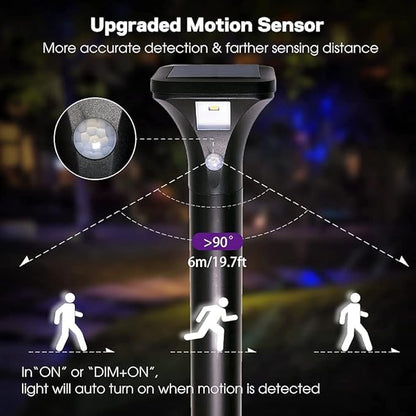 Solar Outdoor Lights with Motion Sensor – Waterproof LED Pathway Lights for Yard, Garden, Walkway, Driveway – Auto On/Off, Easy Installation (8 Pack)