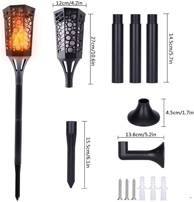 Ulalaza Solar Outdoor Lights 99 LED Flickering Flames Torch Light Waterproof Landscape Ligh Auto On/Off Path Lights