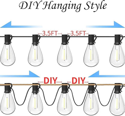 200FT Outdoor String Lights, Ultra Long Waterproof 60+2 Shatterproof Bulbs Led Outside Patio Lights for Porch Deck Garden Backyard Balcony Wedding Party Decor