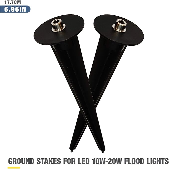2 Pack Metal Ground Stake for LED Flood Lights, Compatible with 10W-100W, Outdoor Mount for Gardens, Yards, and | Lumora