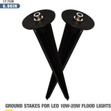 2 Pack Metal Ground Stake for LED Flood Lights, Compatible with 10W-100W, Outdoor Mount for Gardens, Yards, and | Lumora