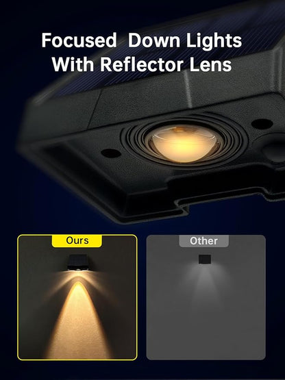 Solar Mailbox Lights Outdoor Waterproof Non-Drill LED 3000K Warm White Bright Lens Downlight Small Solar Light for Address, Sign, House Number, Deck, Wall, Fence