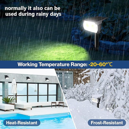 Solar Spot Lights Outdoor,IP65 Waterproof 48LED Path Lights with 3 Lighting Modes, Garden Yard Pathway Pool Wall Lights (Warm White, 6 Pack)