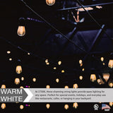 Diodesy- 48Ft Outdoor String Lights with S14 LED Shatterproof Edison Bulb & 15 Hanging Socket Commercial Grade E26 | Lumora