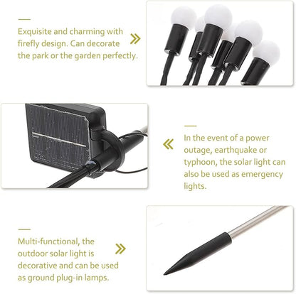 2pcs Solar Garden Insect Path Lights Outdoor Waterproof Landscape Lighting with 8 Flashing Modes Warm White for Patio Yard Decor