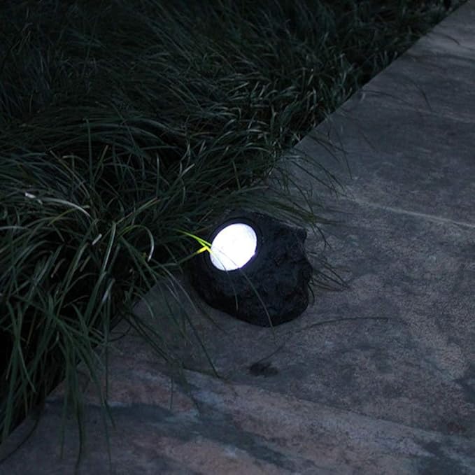 Outdoor Solar Rock Lights, LED Waterproof Solar Power Light, Imitation Stone Garden Lamp for Way, Walkway, Yard